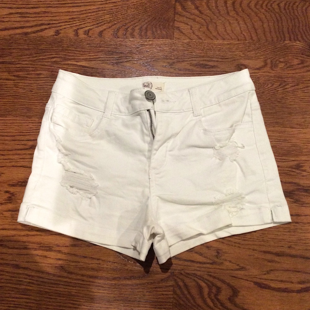 White Jean Shorts